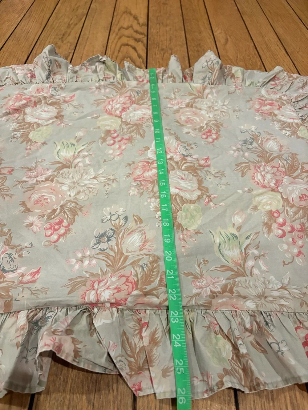 VTG Ralph Lauren floral pillow sham ruffle blue label green